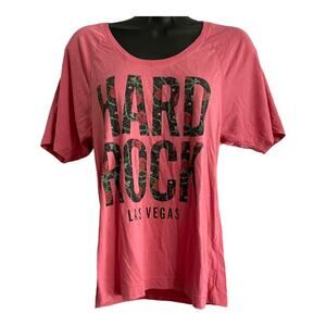 Hard Rock Womens Size XS Floral Las Vegas Hard Rock Tee Graphic T-Shirt Pink
